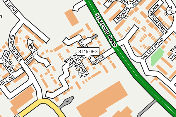 ST15 0FG map - OS OpenMap – Local (Ordnance Survey)