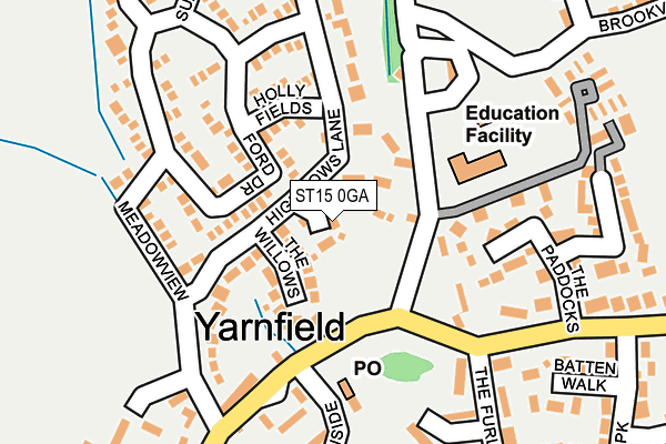 ST15 0GA map - OS OpenMap – Local (Ordnance Survey)