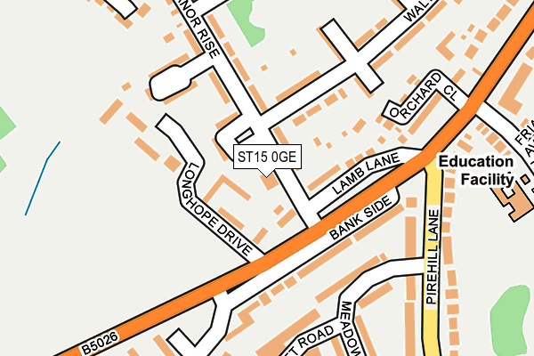 ST15 0GE map - OS OpenMap – Local (Ordnance Survey)