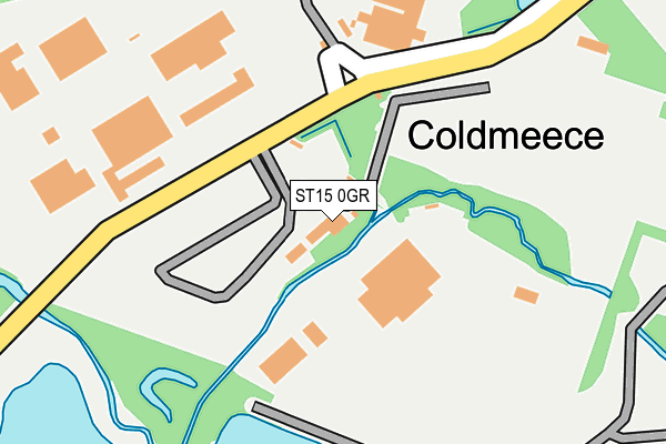 ST15 0GR map - OS OpenMap – Local (Ordnance Survey)