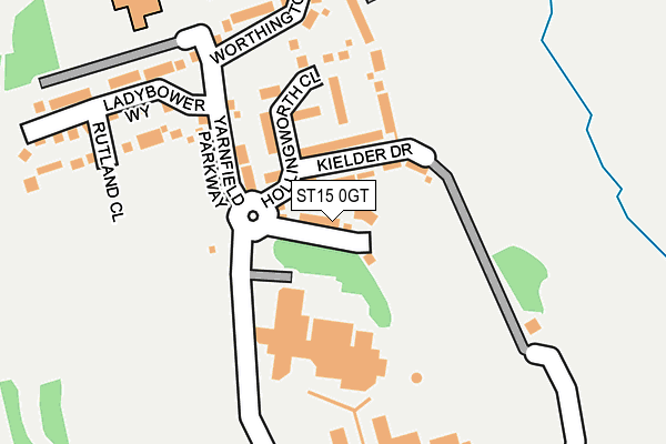 ST15 0GT map - OS OpenMap – Local (Ordnance Survey)