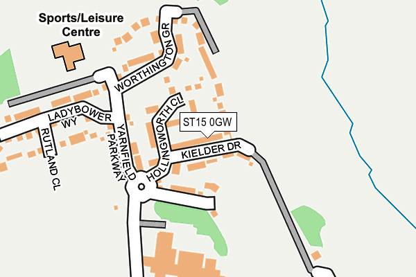 ST15 0GW map - OS OpenMap – Local (Ordnance Survey)