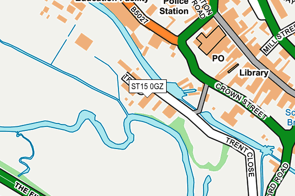 ST15 0GZ map - OS OpenMap – Local (Ordnance Survey)