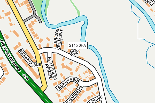 ST15 0HA map - OS OpenMap – Local (Ordnance Survey)