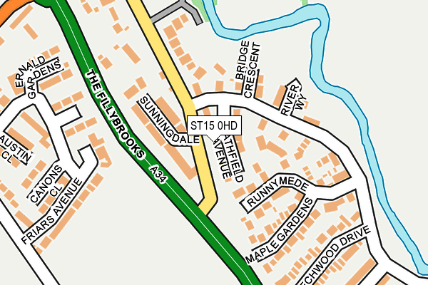 ST15 0HD map - OS OpenMap – Local (Ordnance Survey)