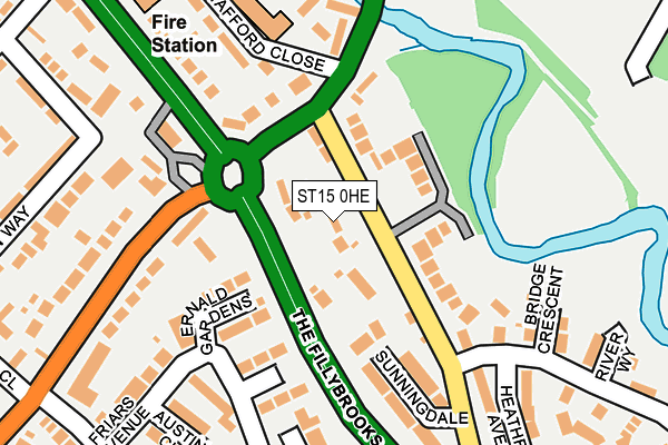 ST15 0HE map - OS OpenMap – Local (Ordnance Survey)