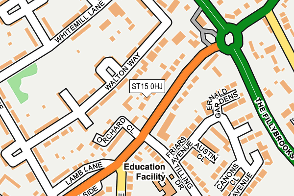 ST15 0HJ map - OS OpenMap – Local (Ordnance Survey)