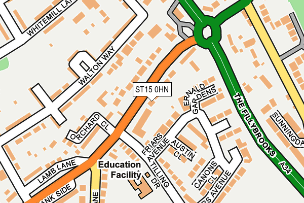 ST15 0HN map - OS OpenMap – Local (Ordnance Survey)