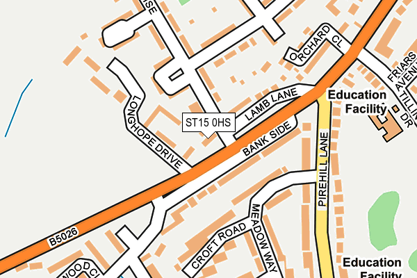 ST15 0HS map - OS OpenMap – Local (Ordnance Survey)