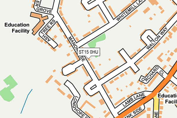 ST15 0HU map - OS OpenMap – Local (Ordnance Survey)