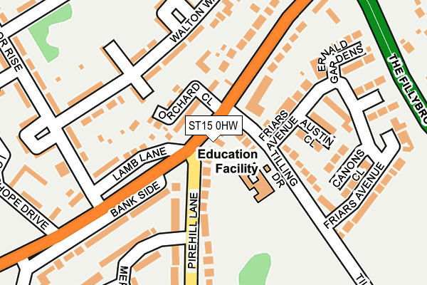 ST15 0HW map - OS OpenMap – Local (Ordnance Survey)