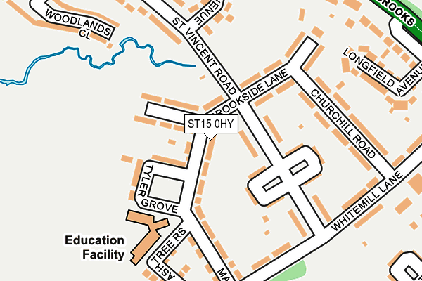 ST15 0HY map - OS OpenMap – Local (Ordnance Survey)