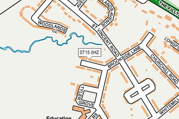 ST15 0HZ map - OS OpenMap – Local (Ordnance Survey)