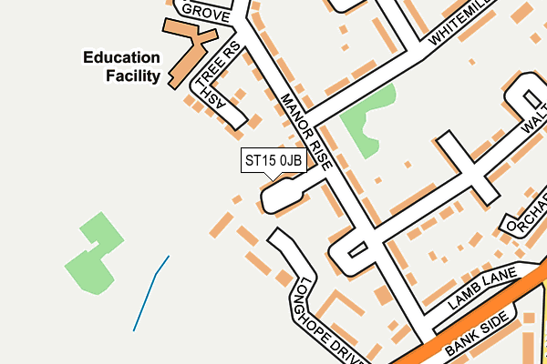 ST15 0JB map - OS OpenMap – Local (Ordnance Survey)