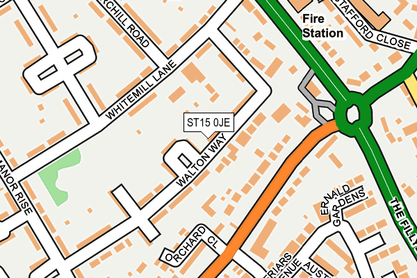 ST15 0JE map - OS OpenMap – Local (Ordnance Survey)