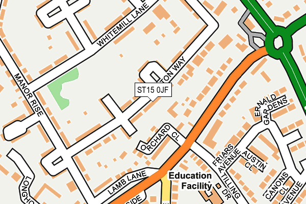 ST15 0JF map - OS OpenMap – Local (Ordnance Survey)