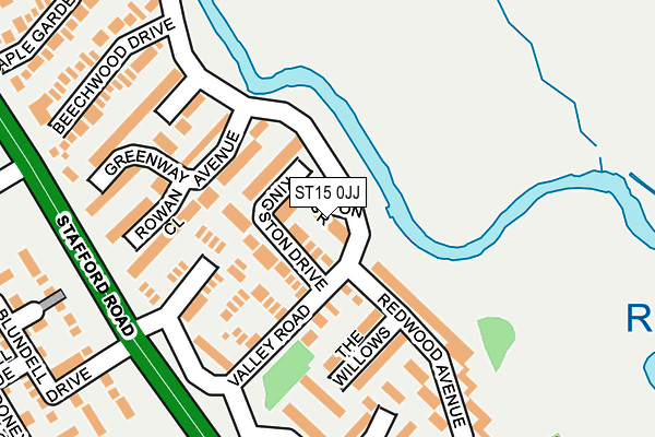 ST15 0JJ map - OS OpenMap – Local (Ordnance Survey)