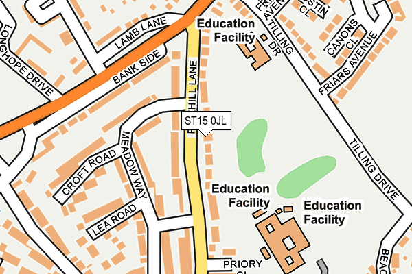 ST15 0JL map - OS OpenMap – Local (Ordnance Survey)