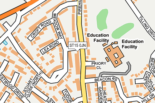 ST15 0JN map - OS OpenMap – Local (Ordnance Survey)