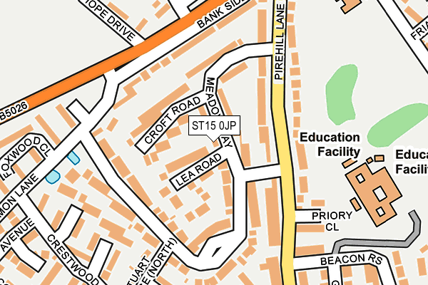 ST15 0JP map - OS OpenMap – Local (Ordnance Survey)