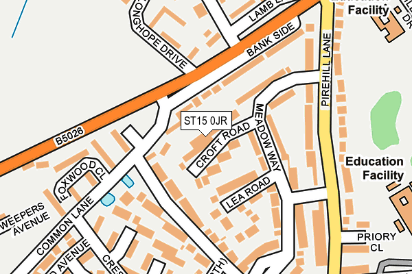 ST15 0JR map - OS OpenMap – Local (Ordnance Survey)