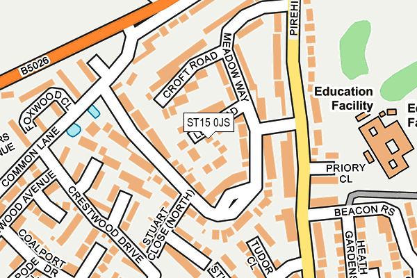 ST15 0JS map - OS OpenMap – Local (Ordnance Survey)