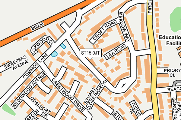 ST15 0JT map - OS OpenMap – Local (Ordnance Survey)