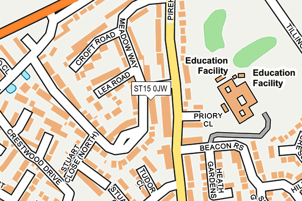 ST15 0JW map - OS OpenMap – Local (Ordnance Survey)