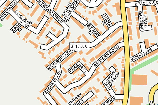 ST15 0JX map - OS OpenMap – Local (Ordnance Survey)