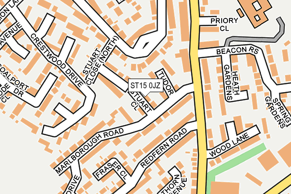 ST15 0JZ map - OS OpenMap – Local (Ordnance Survey)