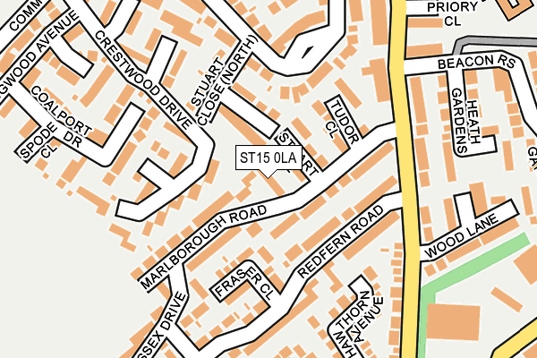 ST15 0LA map - OS OpenMap – Local (Ordnance Survey)