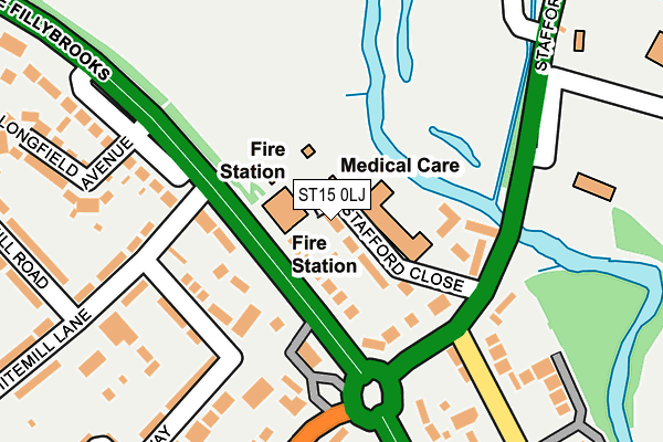 ST15 0LJ map - OS OpenMap – Local (Ordnance Survey)