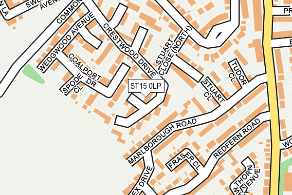 ST15 0LP map - OS OpenMap – Local (Ordnance Survey)