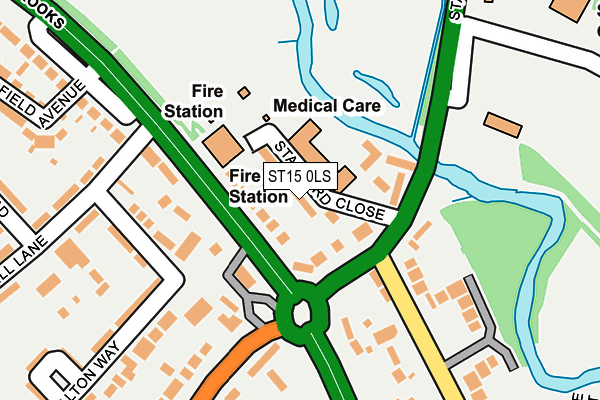 ST15 0LS map - OS OpenMap – Local (Ordnance Survey)