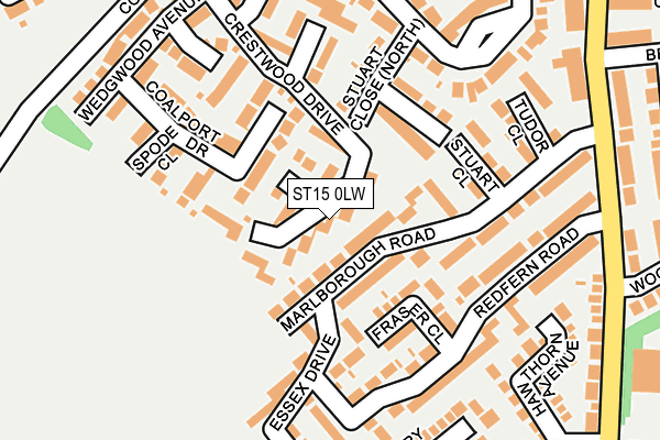 ST15 0LW map - OS OpenMap – Local (Ordnance Survey)