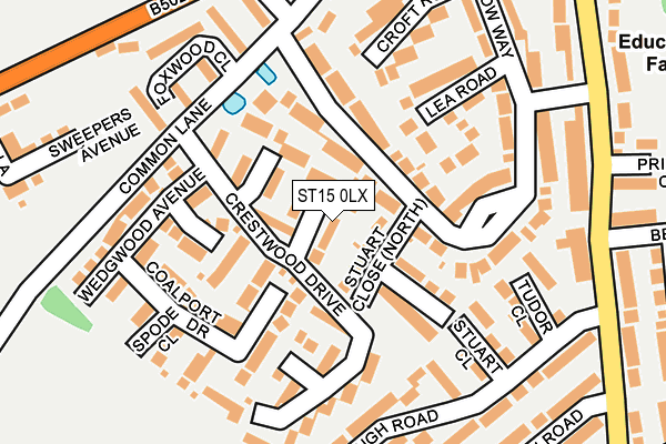 ST15 0LX map - OS OpenMap – Local (Ordnance Survey)