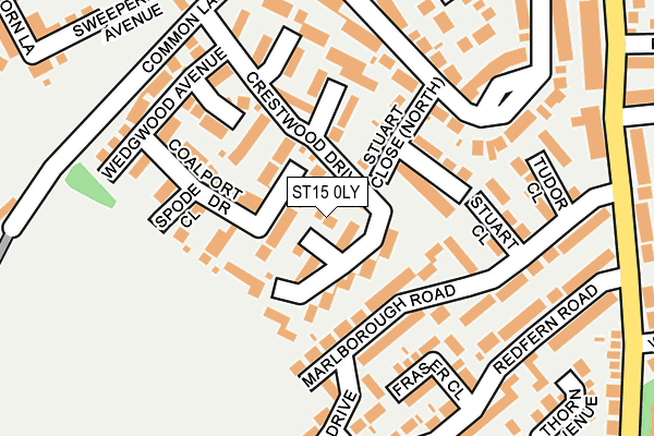 ST15 0LY map - OS OpenMap – Local (Ordnance Survey)