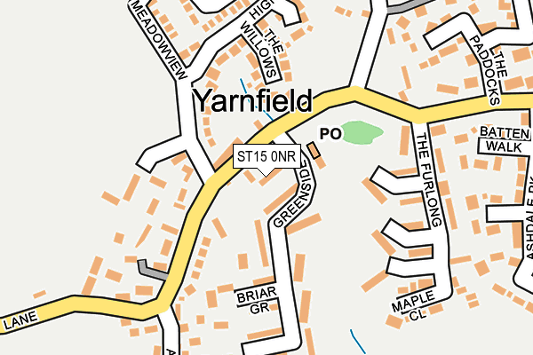 ST15 0NR map - OS OpenMap – Local (Ordnance Survey)