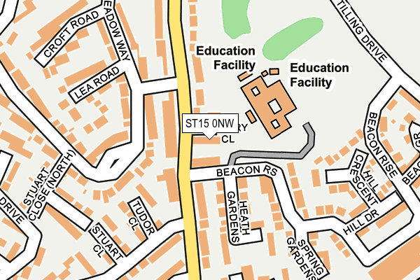 ST15 0NW map - OS OpenMap – Local (Ordnance Survey)