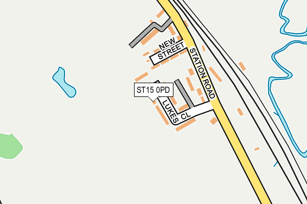 ST15 0PD map - OS OpenMap – Local (Ordnance Survey)