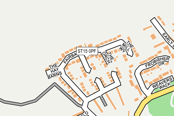 ST15 0PF map - OS OpenMap – Local (Ordnance Survey)