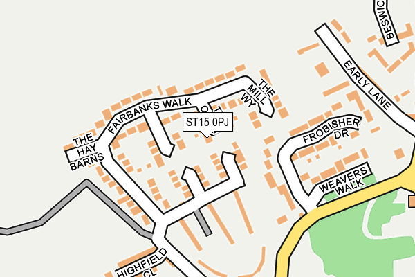 ST15 0PJ map - OS OpenMap – Local (Ordnance Survey)