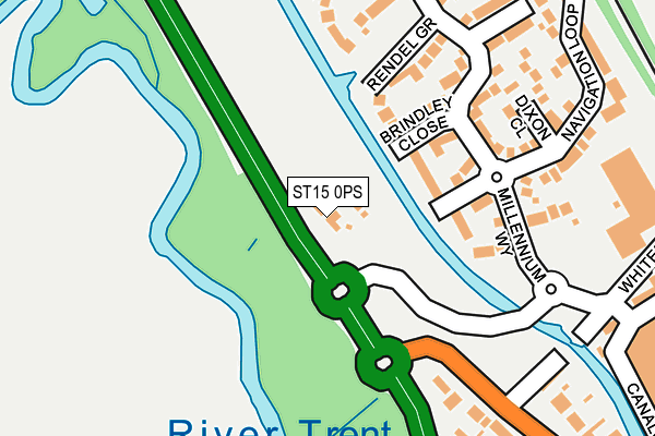 ST15 0PS map - OS OpenMap – Local (Ordnance Survey)