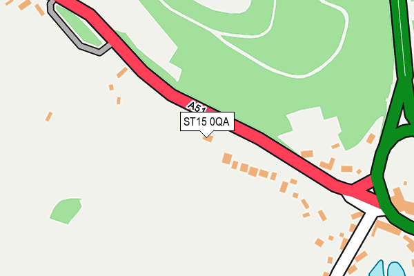 ST15 0QA map - OS OpenMap – Local (Ordnance Survey)