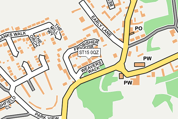 ST15 0QZ map - OS OpenMap – Local (Ordnance Survey)