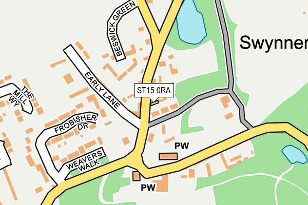 ST15 0RA map - OS OpenMap – Local (Ordnance Survey)