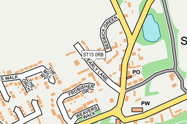 ST15 0RB map - OS OpenMap – Local (Ordnance Survey)