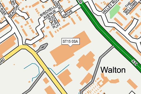 ST15 0SA map - OS OpenMap – Local (Ordnance Survey)