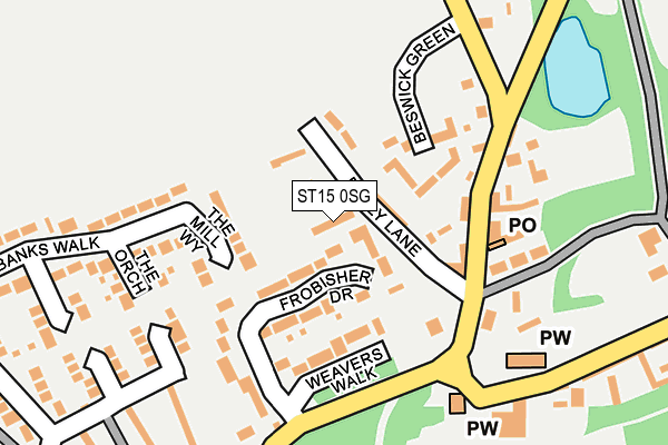 ST15 0SG map - OS OpenMap – Local (Ordnance Survey)