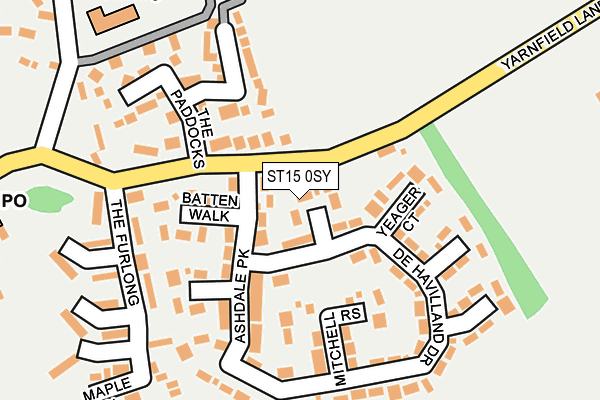 ST15 0SY map - OS OpenMap – Local (Ordnance Survey)